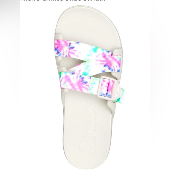 Colorful Tie-Dye CHACO CHILLOS SLIDE - KIDS 2 - Picture 2 of 6